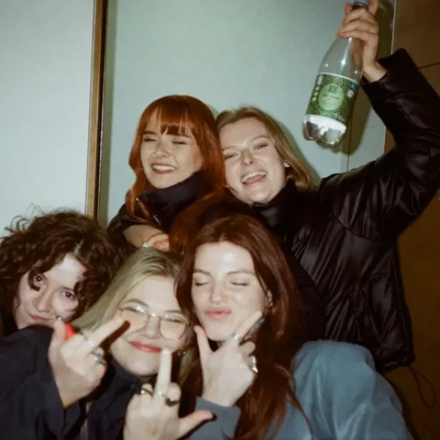 Group of young women with booze