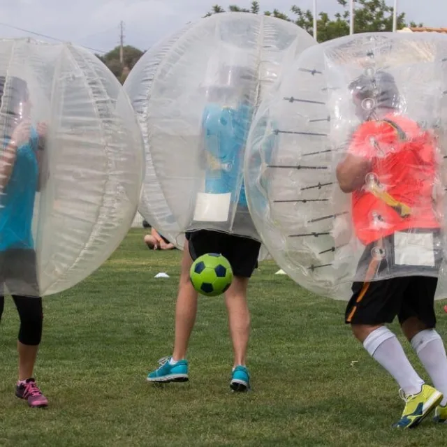 Bubble Soccer for a Hen Activity