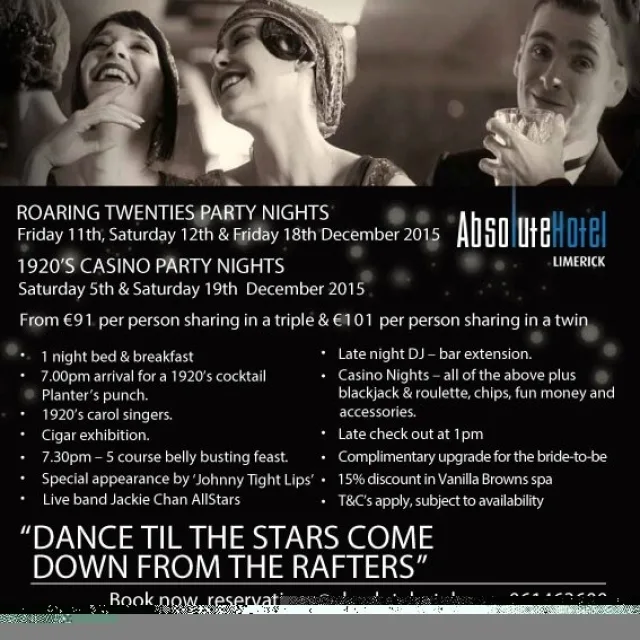Roaring Twenties Hen Party Package at the Absolute Hotel